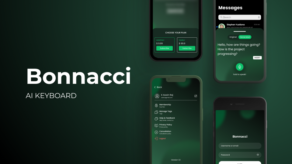 Bonnacci - AI Keyboard and Voice to Text App Extension